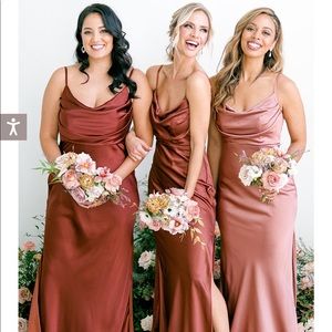 Maxi / bridesmaid Reverly dress size 6 dusty rose colour worn once